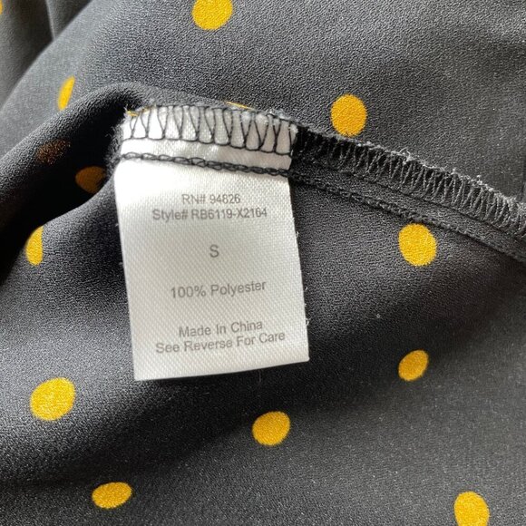 No Frills Los Angeles Polka Dot Buttterfly Sleeve Blouse Retro Office S - Picture 6 of 6